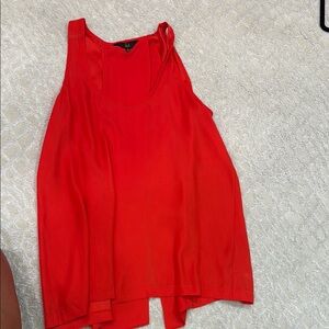 Vibrant Red Relaxed Sleeveless Tank Top